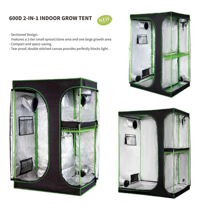 Hydroponic Grow Tent Kit 4x4 600D Mylar Fabric for vegetable fruits tamato