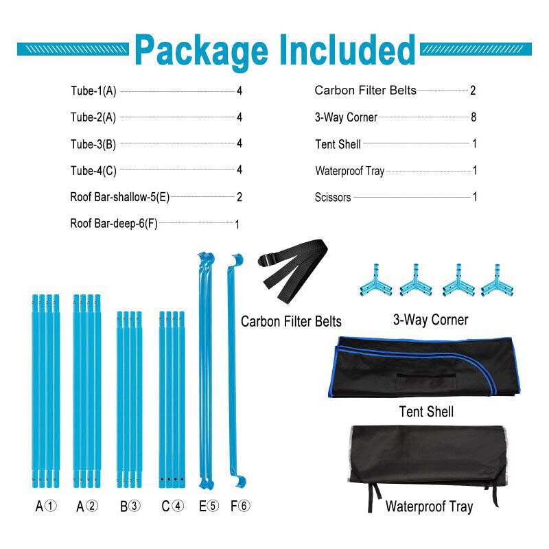 Grow Tent Full Setup 50*50*120cm 600D Indoor  Hydroponic Growing Reflective Room