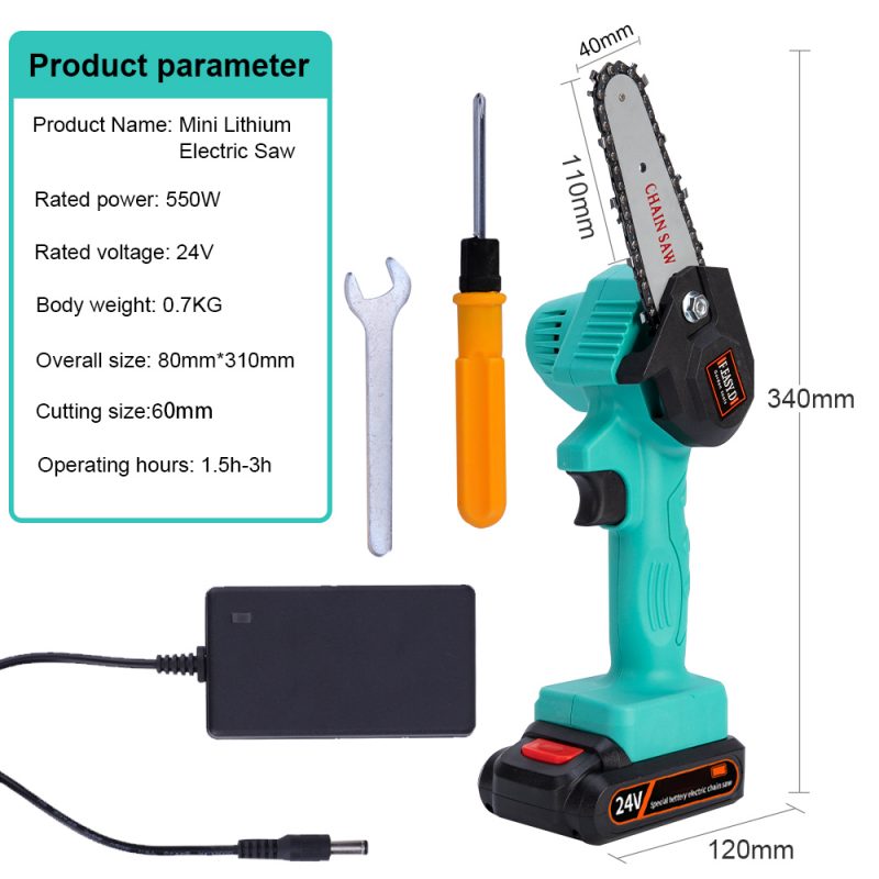 Mini Electric Wood Cutter 24V For Woodworking Garden Tools With Batteries Chain Saws