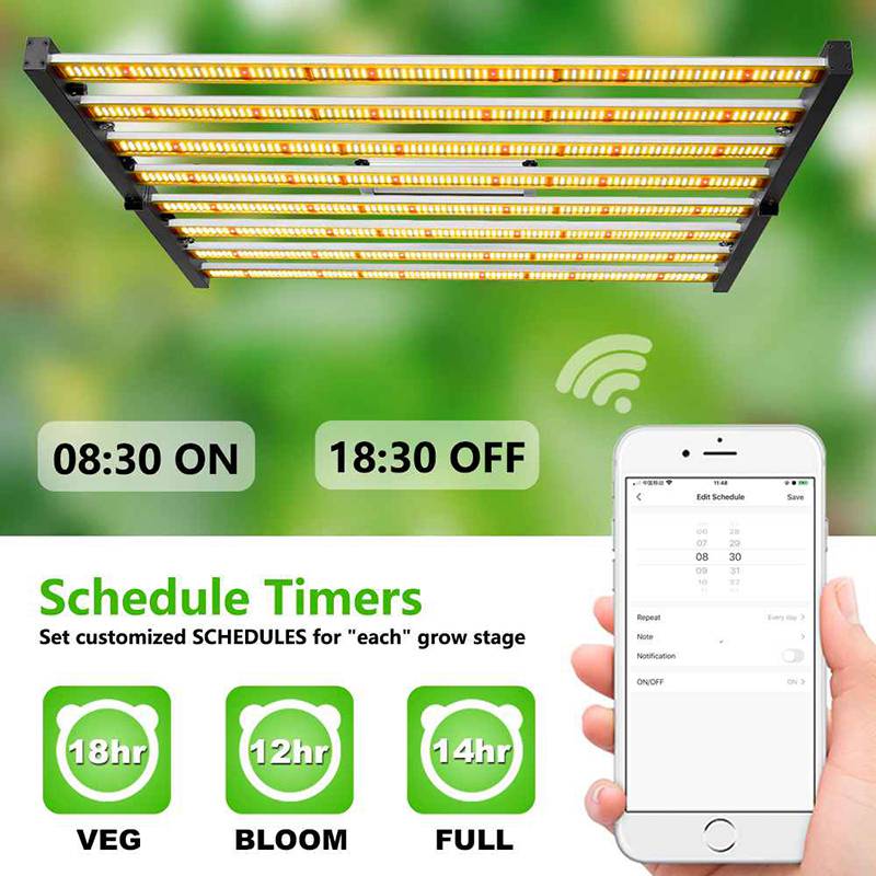 1680μmol/S 300W Full Spectrum Led plant Grow Light 8 Bar Fixture